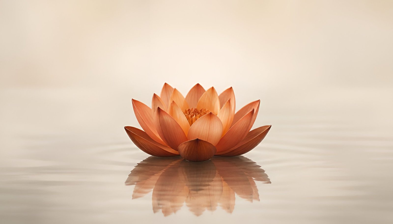 a lone lotus floating in still water - Buddha's teaching on loneliness